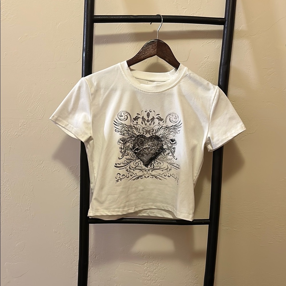Stylish White Graphic Kids T-Shirt